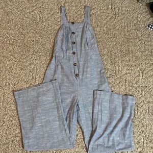 Striped jumpsuit with open back